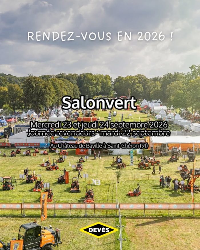 🌿 Pro, revendeur ou simple curieux ? On vous donne rendez-vous au Salonvert en 2026 ! 📍

Les infos à connaitre et à noter dès maintenant dans votre agenda :
📍 Château de Baville – Saint-Chéron (91)
📆 Mercredi 23 & jeudi 24 septembre 2026

Les Remorques Deves seront bien là pour vous faire découvrir nos modèles pensés pour le paysage, l’entretien et tous les travaux de plein air.

Des machines solides, efficaces… et prêtes à briller dans un cadre royal ! 👑

#RemorquesDevès #Salonvert2026 #MatérielEspacesVerts #SalonPro #ChâteauDeBaville #EspritDevès